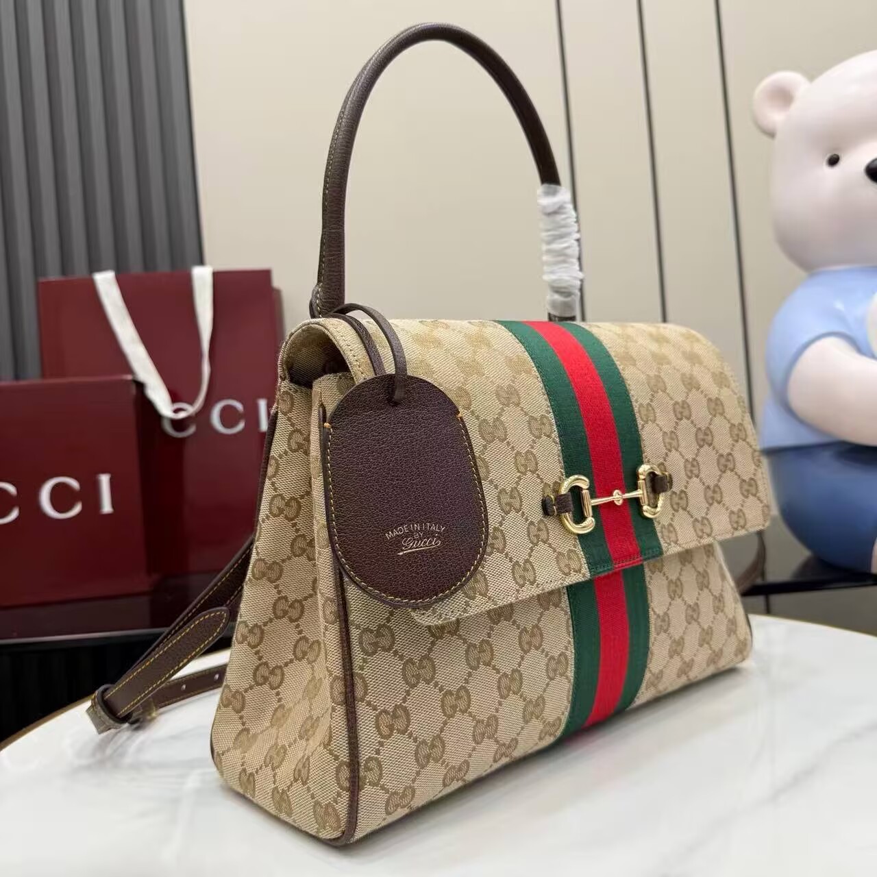 Gucci Top Handle Tote Bag 874748 Brown