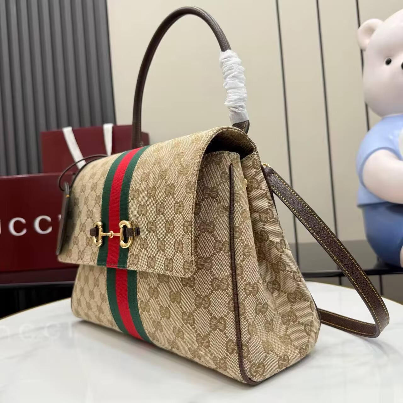 Gucci Top Handle Tote Bag 874748 Brown