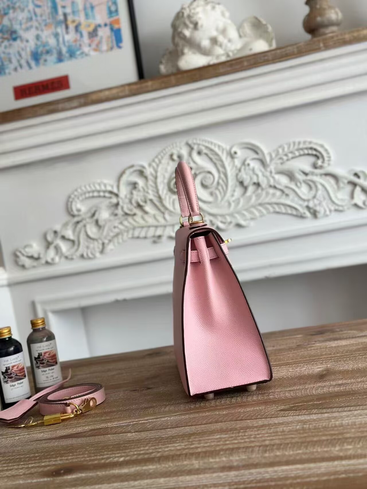 Hermes Kelly Espom Leather KL28 Light Pink