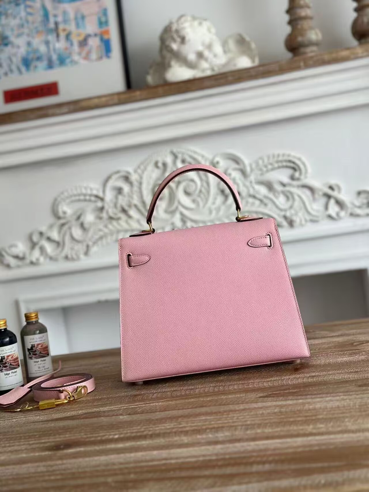 Hermes Kelly Espom Leather KL28 Light Pink