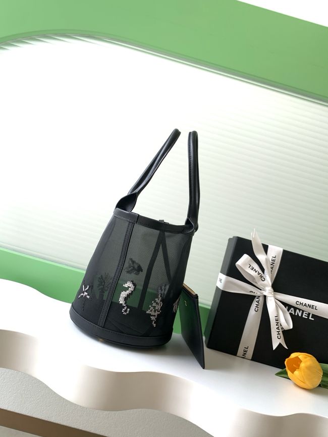 Chanel Large Bucket Bag AS6189 Transparent & black
