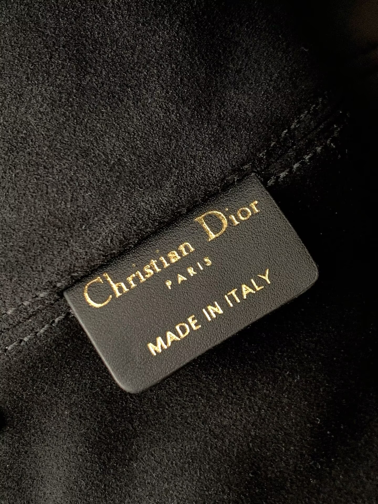 LARGE DIOR TOUJOURS BAG Latte Macrocannage Calfskin M6233 Black
