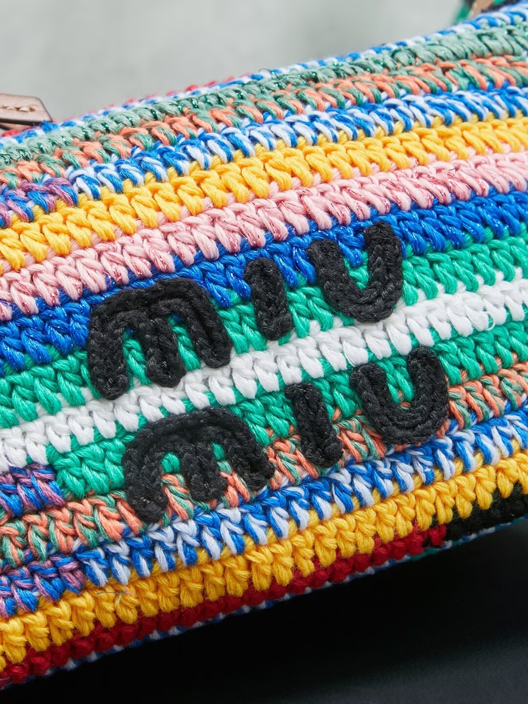 Miumiu Rainbow Weaving Top handle bag 5NE841 Rainbow Fabric