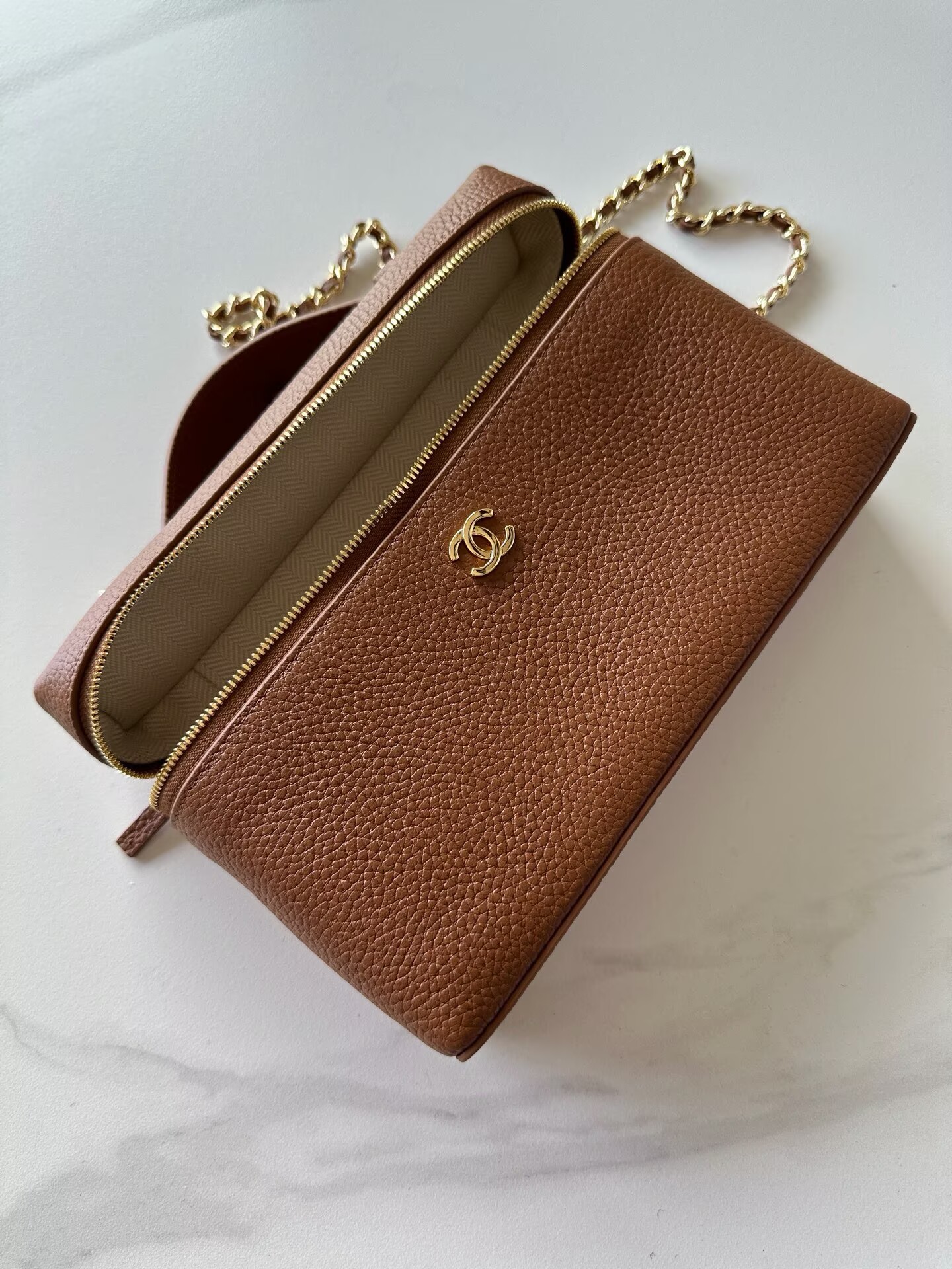 Chanel Large Vanity With Chain AP5347 Brown
