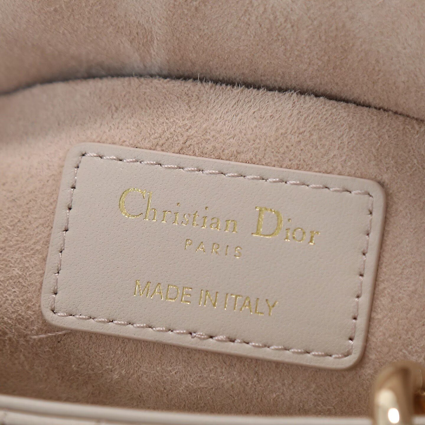 Dior Small Lady D-Joy Bag Metallic Cannage Calfskin M0613 Beige