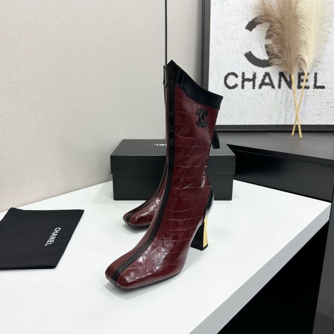 Chanel Mid-Calf Boots Shiny Calfskin 64176-1
