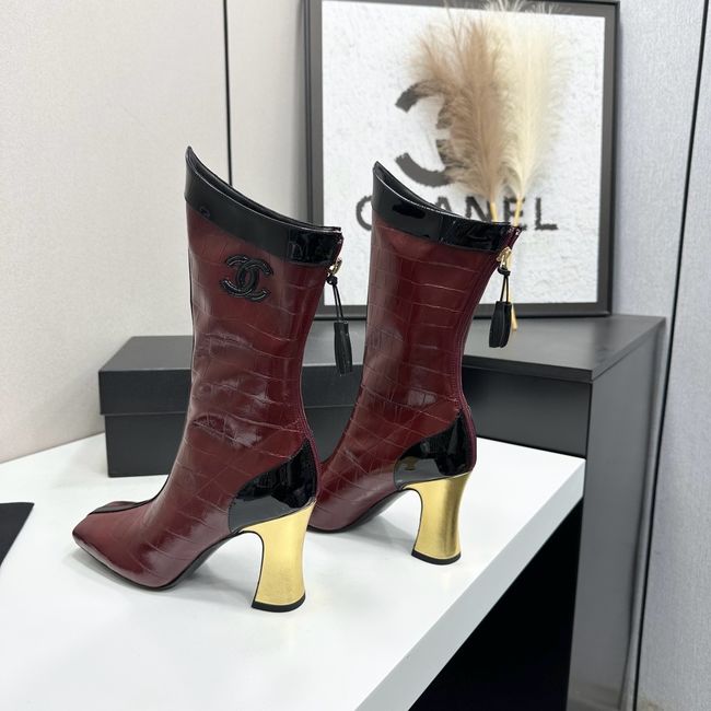 Chanel Mid-Calf Boots Shiny Calfskin 64176-1