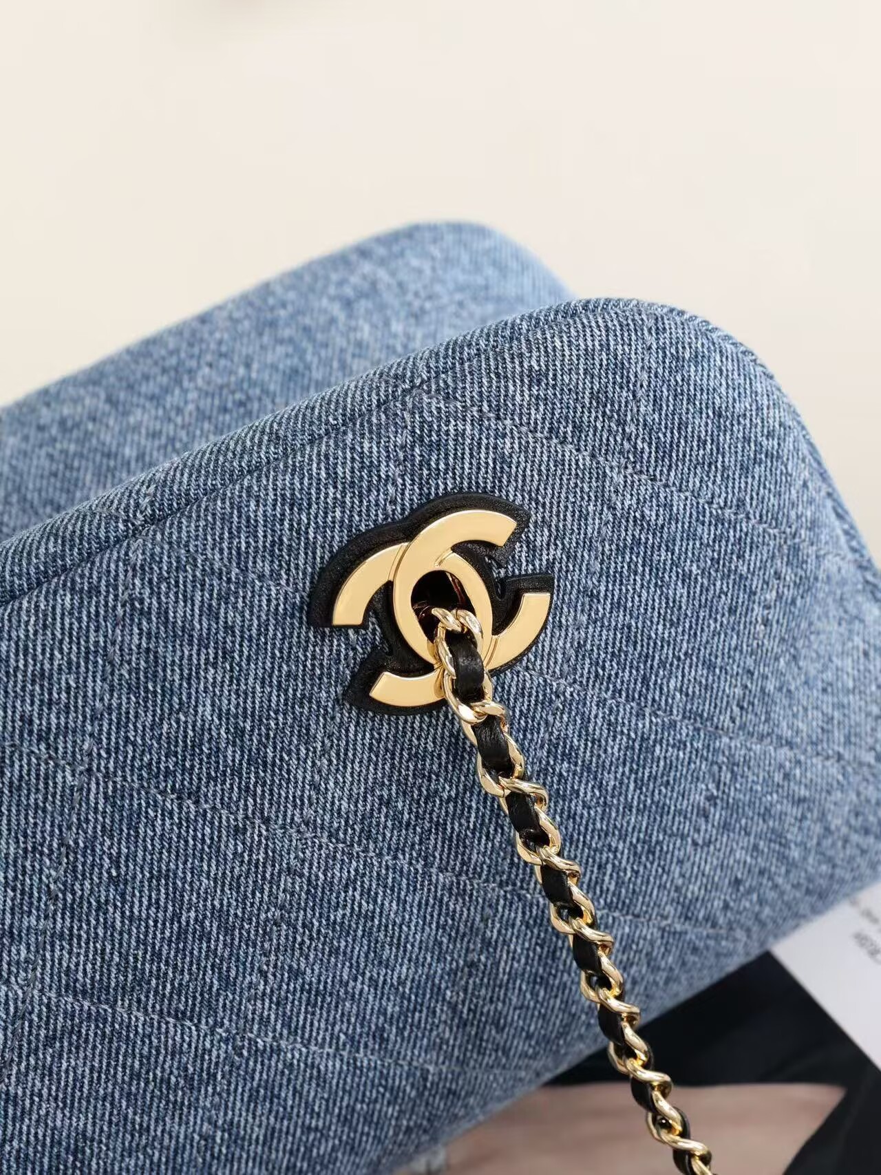 CHANEL Top Handle Shoulder Bag 6301 Denim Blue