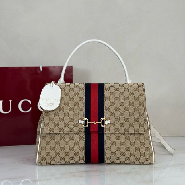 Gucci Paparazzo large top handle bag 875019 white&brown