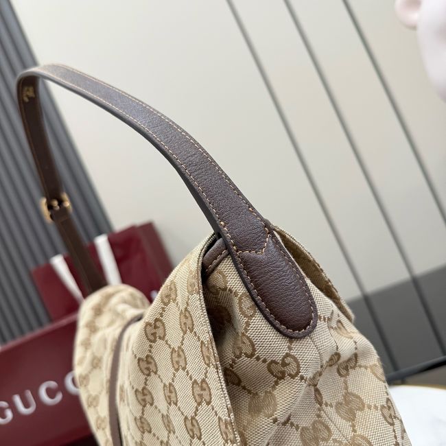 Gucci Jackie Flap large crossbody bag A005ZI brown GG canvas
