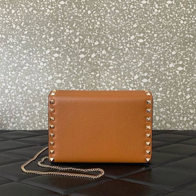 VALENTINO ROCKSTUD Small Calfskin Handbag VA088 camel