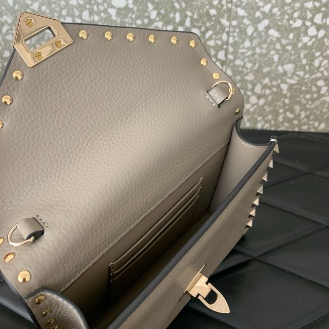 VALENTINO ROCKSTUD Small Calfskin Handbag VA088 gray