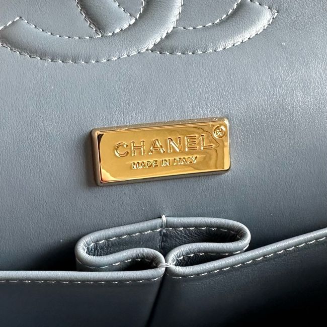Chanel Classic 11.12 Handbag A01112 Embroidered Denim Blue
