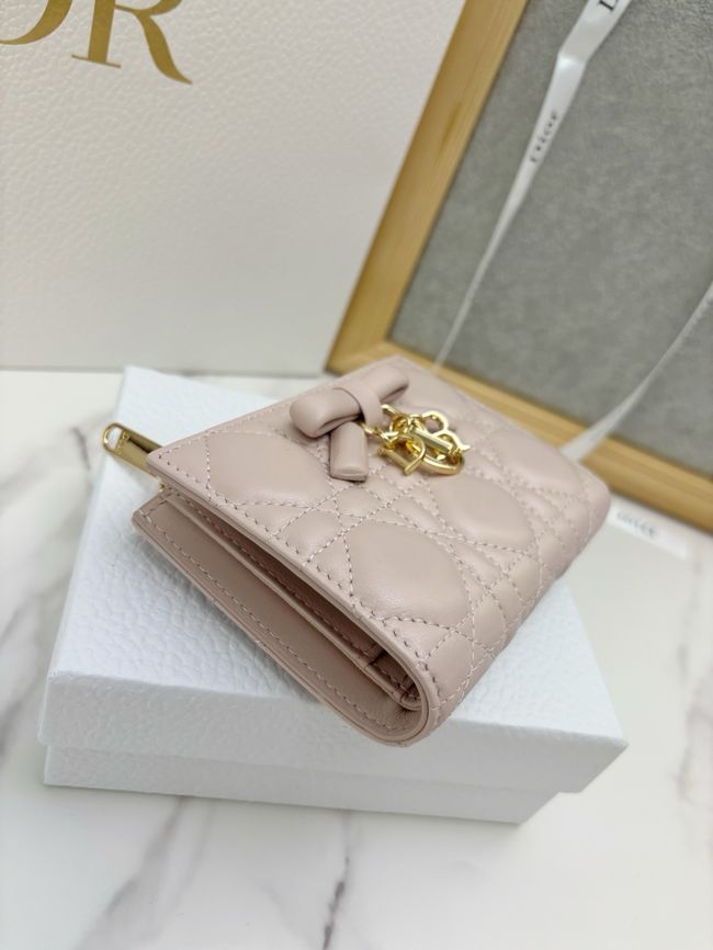 Lady Dior Dahlia Wallet Craie Cannage Lambskin S2065-3