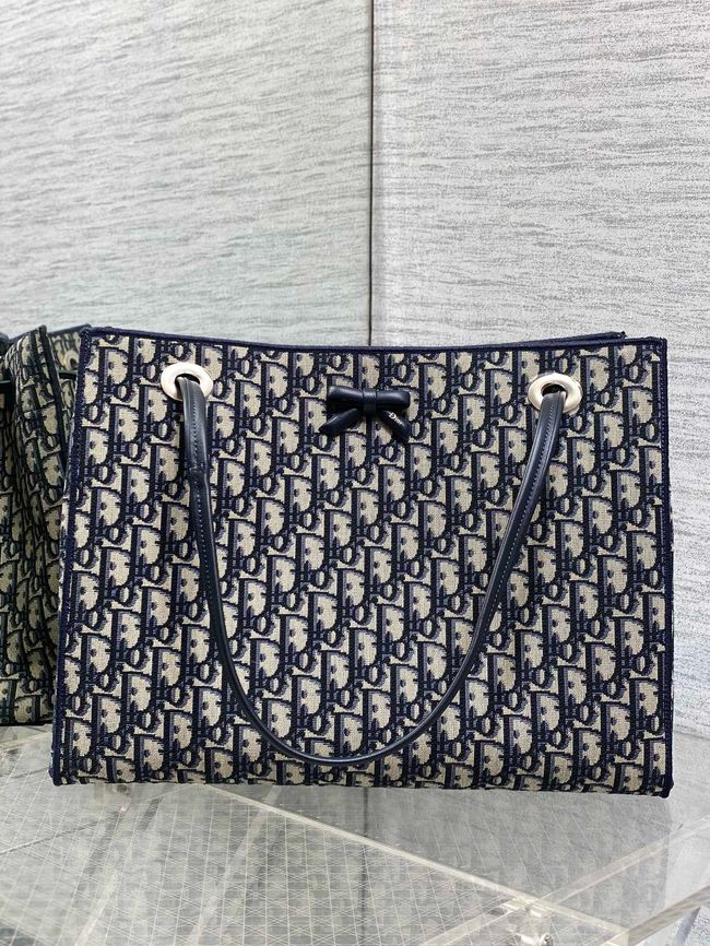 Medium Dior Promenade Shopping Bag Blue Dior Oblique Jacquard M1409O