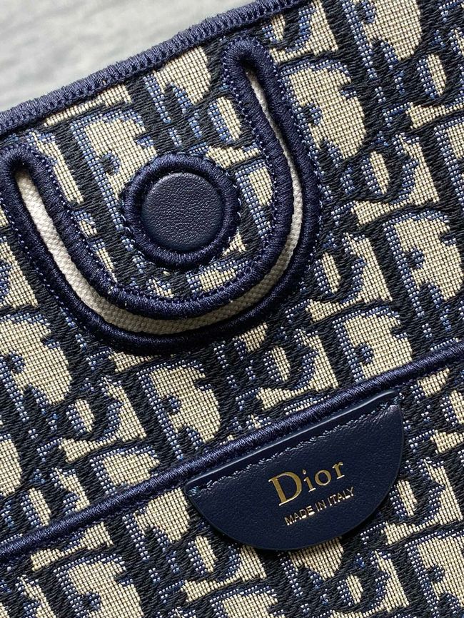 Medium Dior Promenade Shopping Bag Blue Dior Oblique Jacquard M1409O