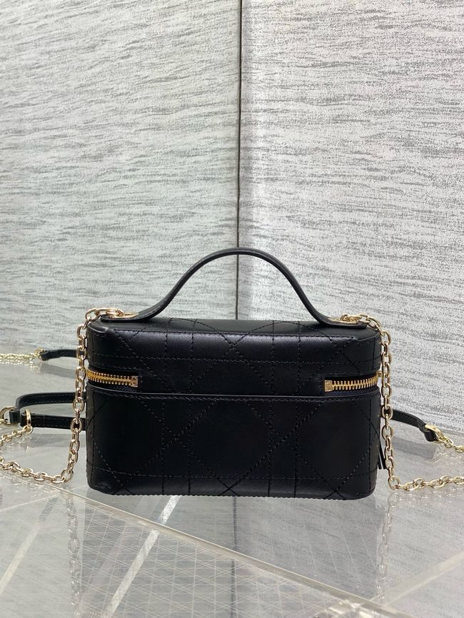 Dior Trianon Soft Vanity Mini Bag Flat Macrocannage Lambskin S4613OS black