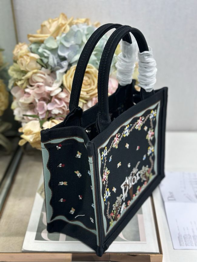 Small Dior Book Tote with Strap Embroidered M1404OE-2