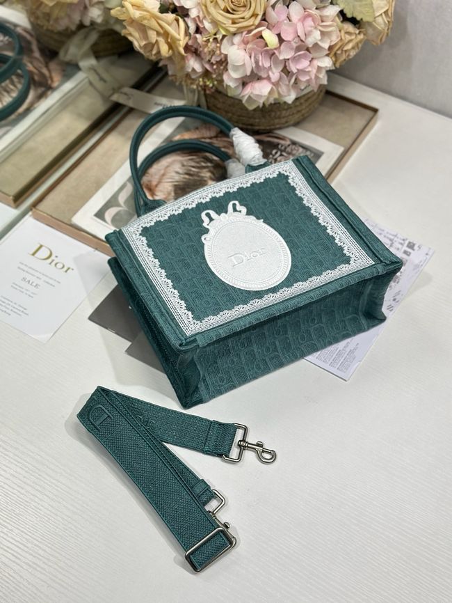 Small Dior Book Tote with Strap Embroidered M1404OE-4
