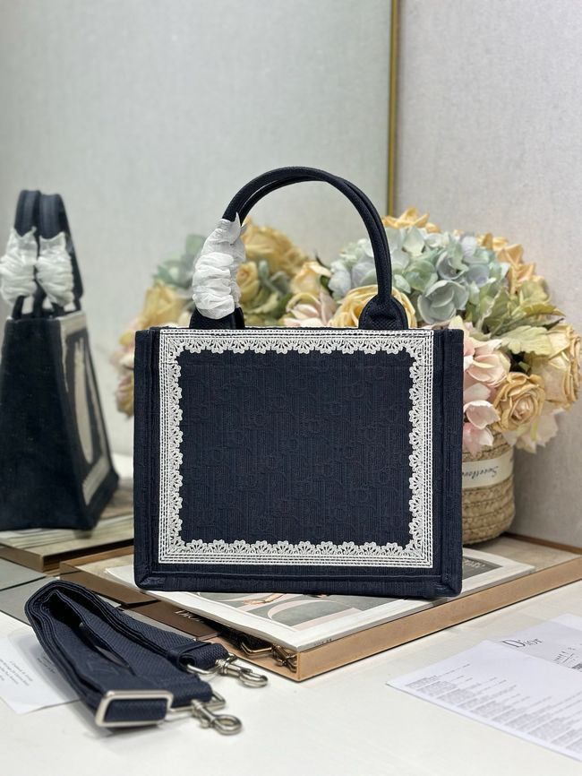 Small Dior Book Tote with Strap Embroidered M1404OE-8