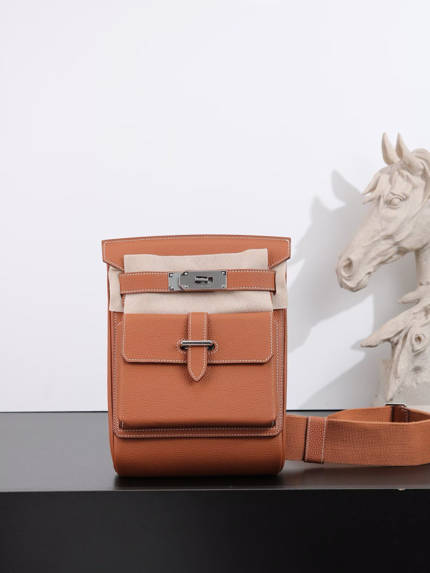 Hermes HAC A DOS Original Togo Leather Chest Bag H60321 Orange