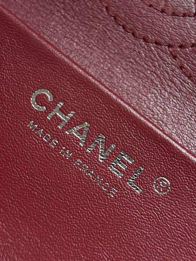 Chanel Mini Flap Bag AS6573 Purple-red&Silver-Tone Metal
