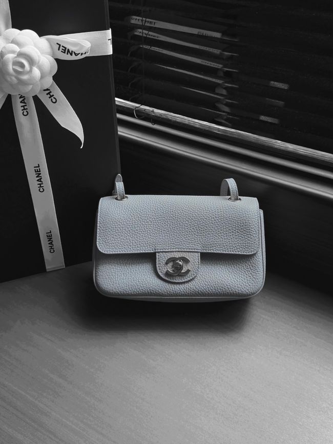 Chanel Mini Flap Bag AS6573 gray&Silver-Tone Metal