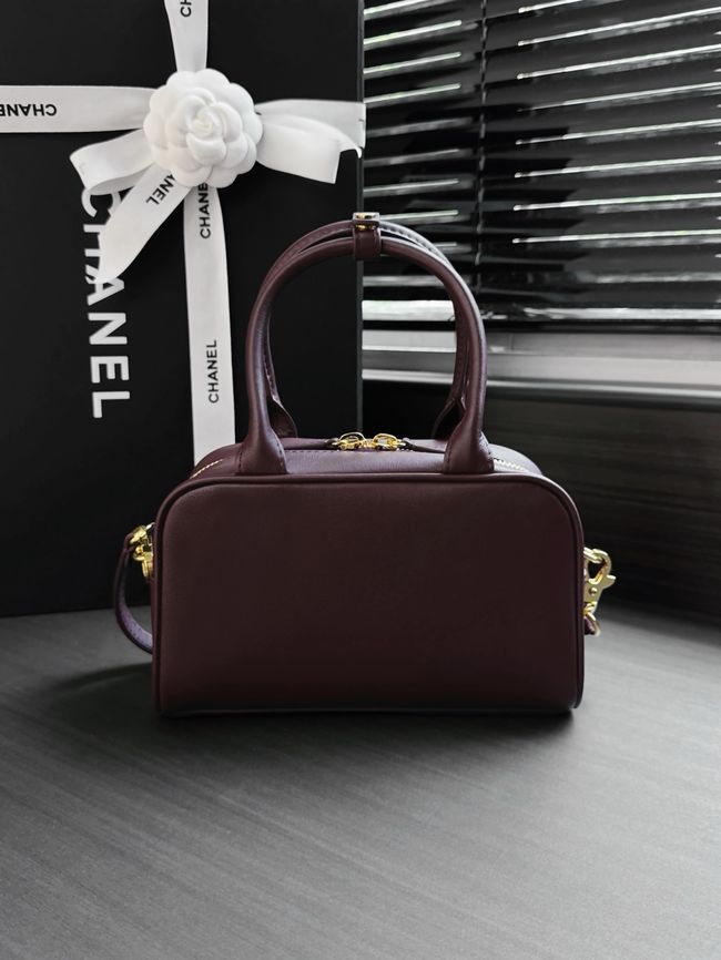 Chanel Clutch with Leather Strap AP5528 Burgundy