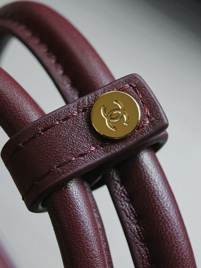 Chanel Clutch with Leather Strap AP5528 Burgundy