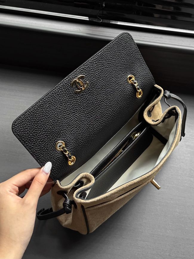 Chanel Small Shoulder Bag AS6427 black&Beige