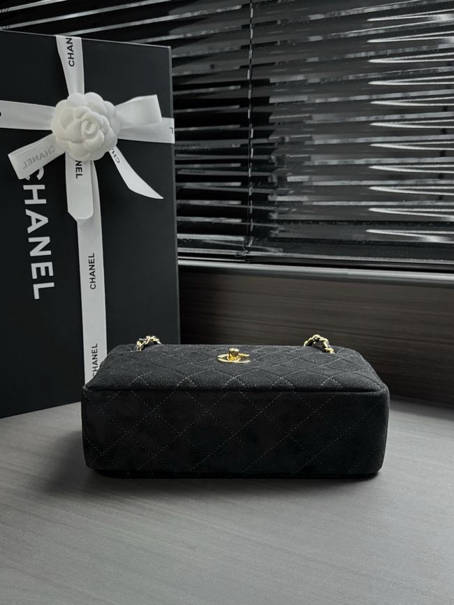 Chanel Suede Calfskin Shoulder Bag AS6443 black