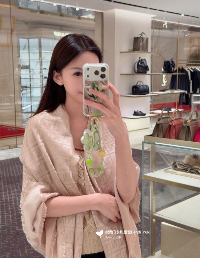 Fendi Shawl Wool Silk and Cotton 06388-1
