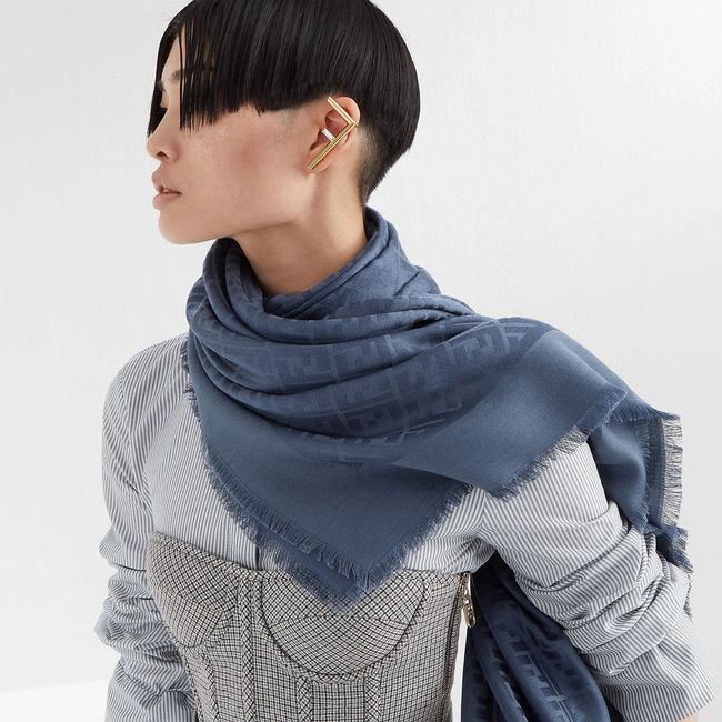 Fendi Shawl Wool Silk and Cotton 06388-2
