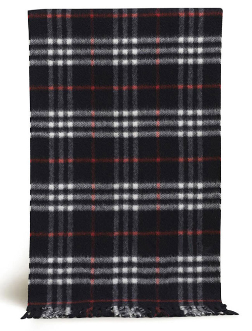 Burberry Cashmere Black Nova Check Scarf