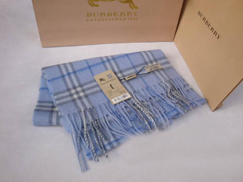 Burberry Cashmere Blue Nova Check Scarf