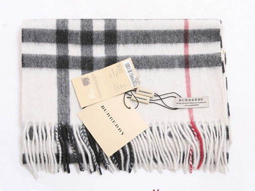 Burberry Cashmere Ivory Giant Check Scarf