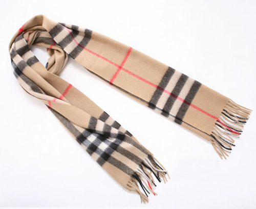 Burberry Cashmere Light Camel Giant Check Scarf