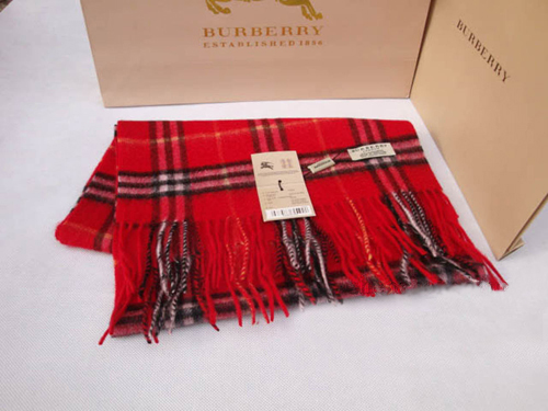 Burberry Cashmere Red Nova Check Scarf