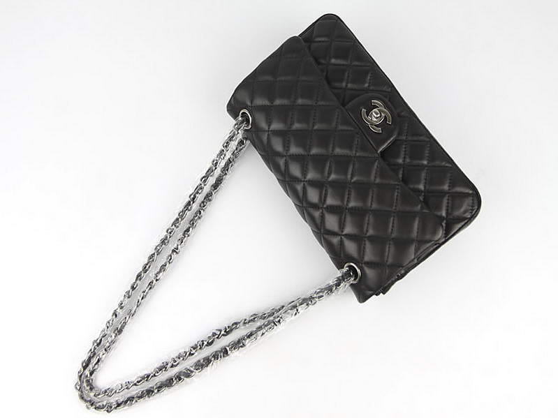 Chanel 2.55 Series Original Leather Flap Bag A01112 Black Silver