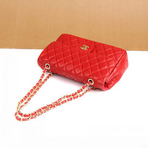 Chanel 2.55 Series Flap Bag A01112 Red Leather Golden Hardware