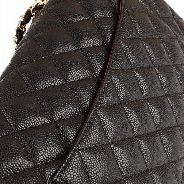 Chanel Jumbo Bags A36073 Black Caviar Leather Golder Hardware