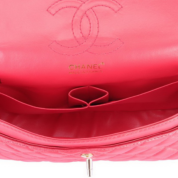 Chanel Classic 2.55 Series Flap Bag 1112 Red Leather Golden Hardware 