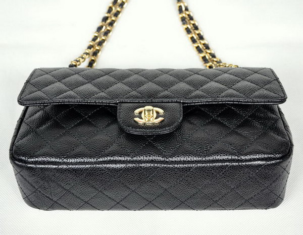 Chanel 2.55 Quilted Flap Bag 1112 Black with Gold Hardware