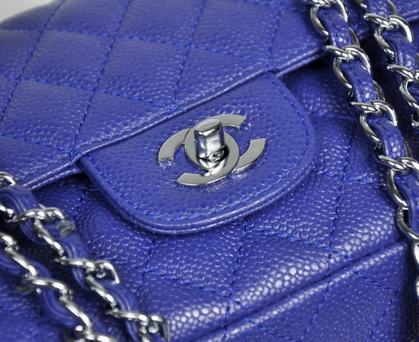 Chanel 2.55 Quilted Flap Bag 1112 Blue with Silver Hardware