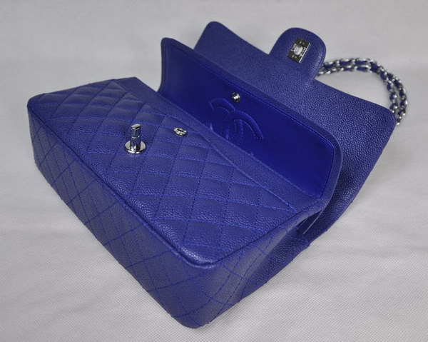 Chanel 2.55 Quilted Flap Bag 1112 Blue with Silver Hardware