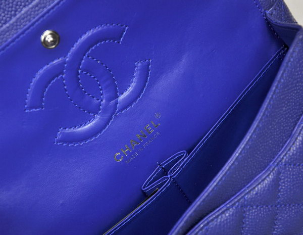 Chanel 2.55 Quilted Flap Bag 1112 Blue with Silver Hardware