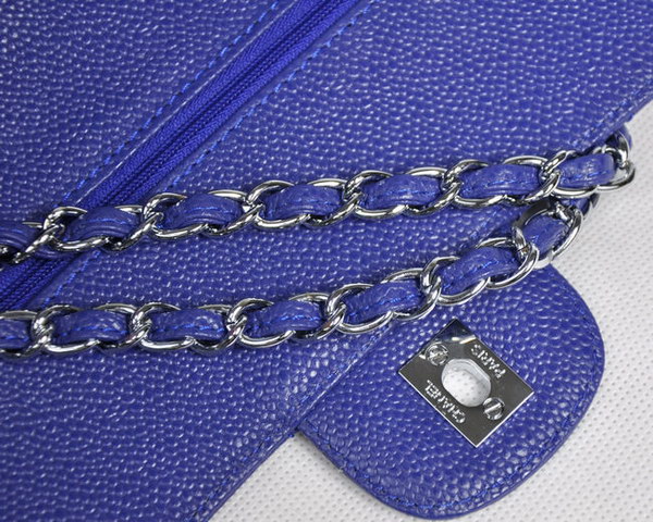 Chanel 2.55 Quilted Flap Bag 1112 Blue with Silver Hardware