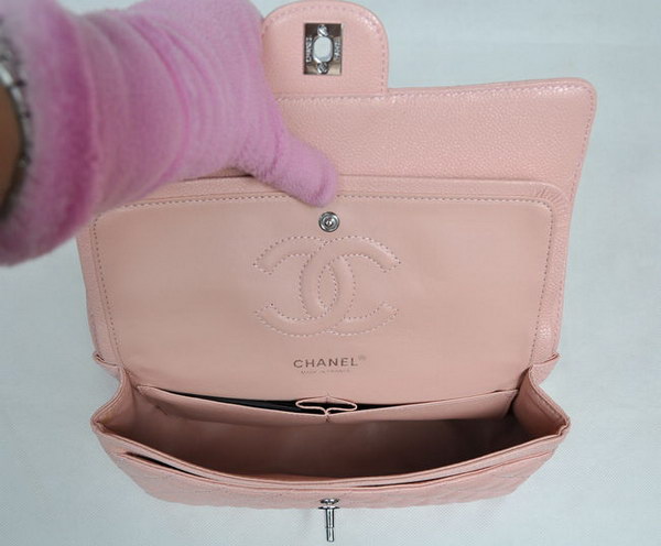 Chanel 2.55 Quilted Flap Bag 1112 Pink with Silver Hardware