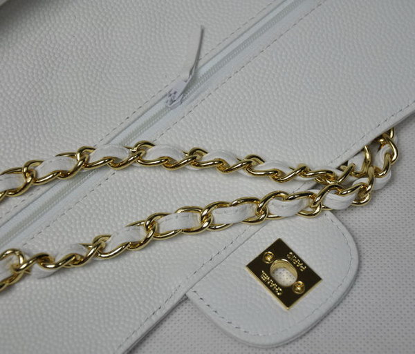 Chanel 2.55 Quilted Flap Bag 1112 White with Gold Hardware