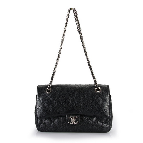 Chanel Classic Flap Bag Caviar Leather A1112 Black